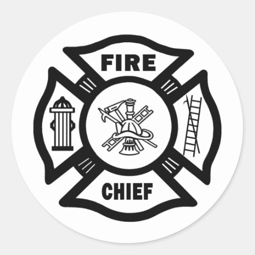 Fire Chief Classic Round Sticker