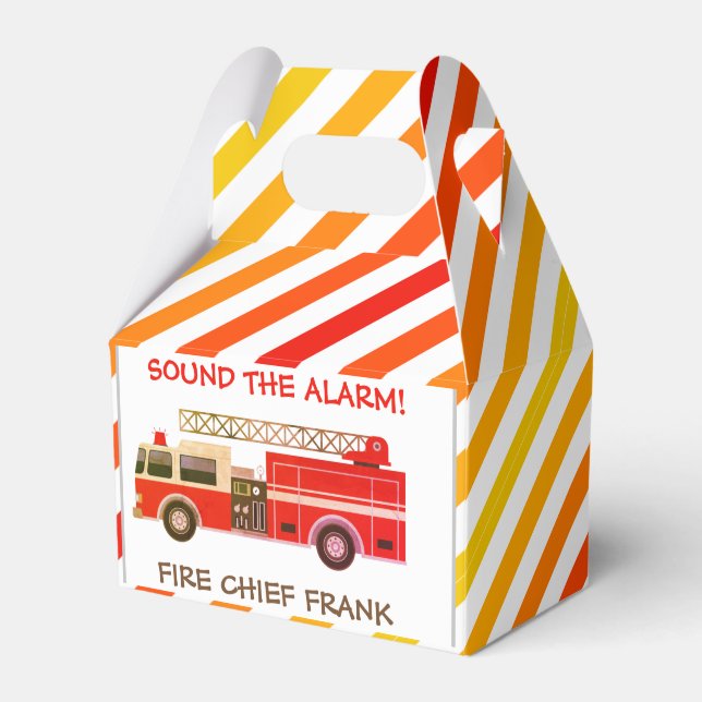 Fire Chief Fire Truck Fire Engine Favor Boxes (Front Side)