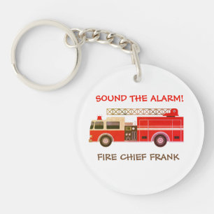 Fire Chief Fire Truck Fire Engine Keychain