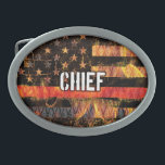 Fire Chief Firefighter Flag Belt Buckle<br><div class="desc">Fire Chief Firefighter Flag</div>