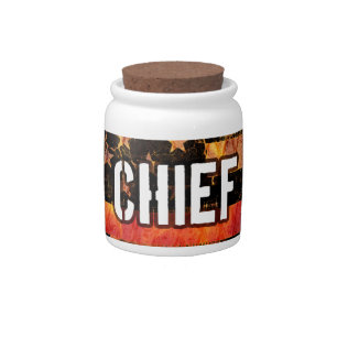 Fire Chief Firefighter Flag Candy Jar