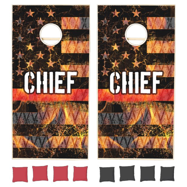 Fire Chief Firefighter Flag Cornhole Set (Set)