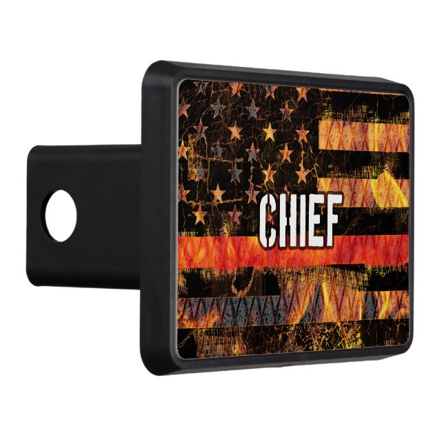 Fire Chief Firefighter Flag Hitch Cover (Right)