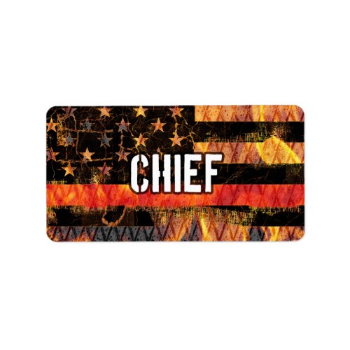 Fire Chief Firefighter Flag Label