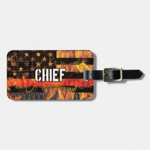 Fire Chief Firefighter Flag Luggage Tag