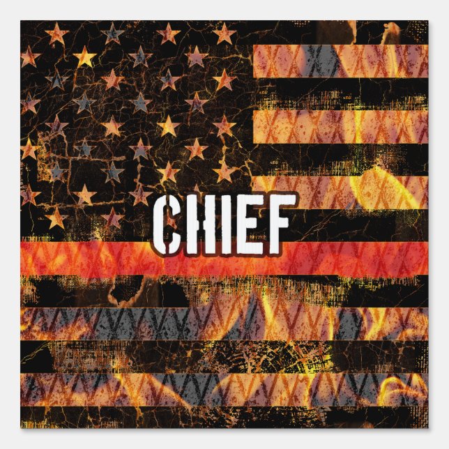 Fire Chief Firefighter Flag Sign (Front)