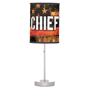 Fire Chief Firefighter Flag Table Lamp