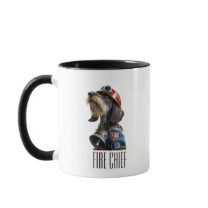 Fire Chief Firefighter Wire-hair Dachshund Mug