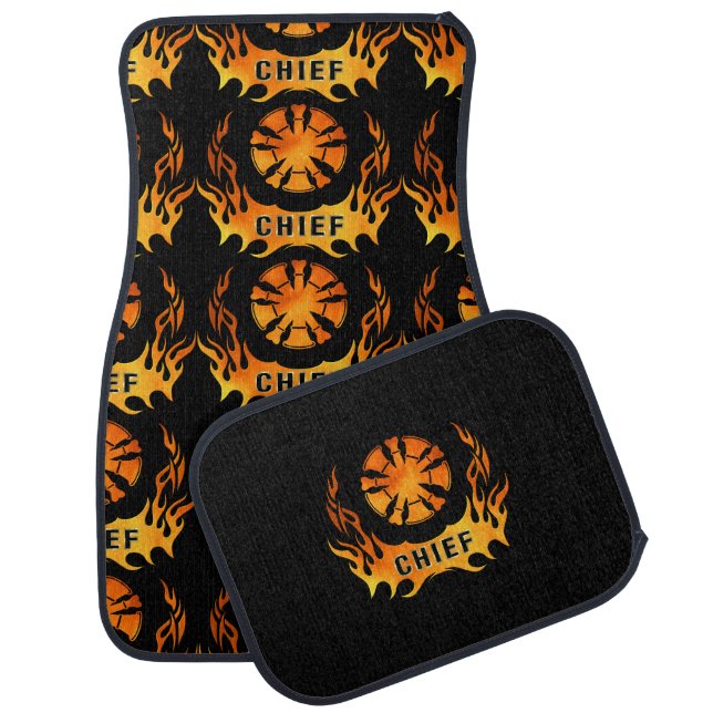 Fire Chief Flames Car Floor Mat (Set)
