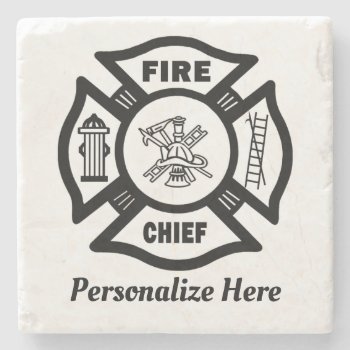 Fire Chief Maltese Cross   Stone Coaster by bonfirefirefighters at Zazzle