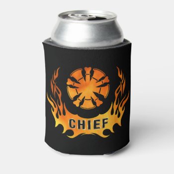 Fire Chiefs Flames   Can Cooler by bonfirefirefighters at Zazzle