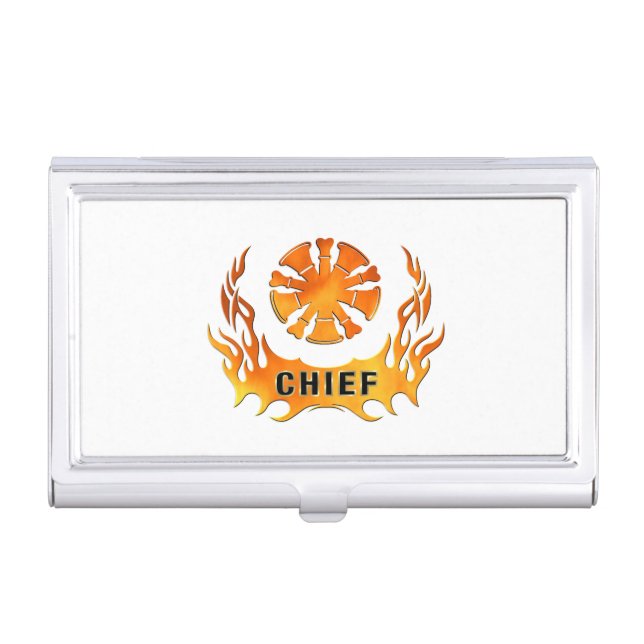 Fire Chiefs Flames Case For Business Cards (Front)