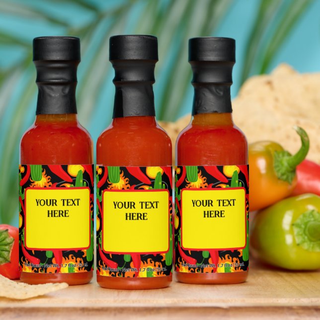 Fire Chillies and Cactus Personalized Hot Sauces (Multi)
