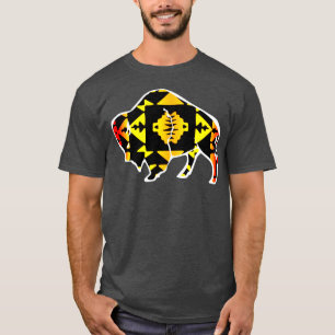 Fire Color Native Print Buffalo T-Shirt