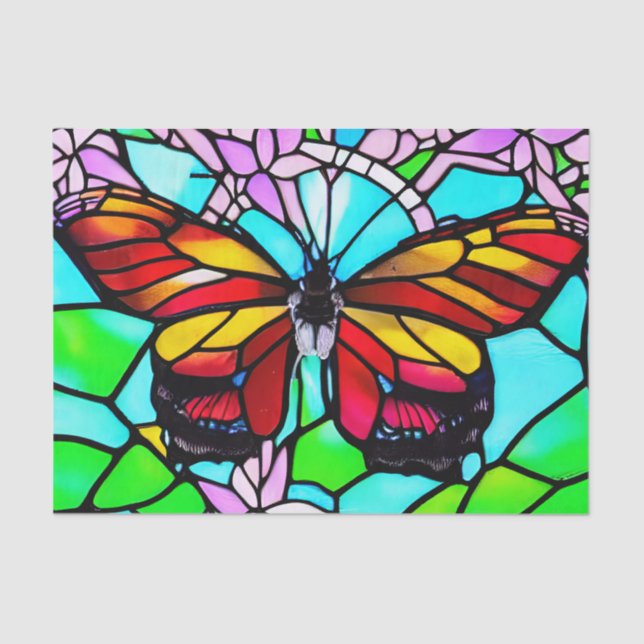 Fire Colors Moth Butterfly Decoupage  Tissue Paper (Front)