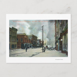 Fire Coming Up Third Street, 1906 Earthquake Postcard