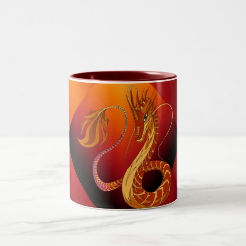 Fire Coral Dragon Blaze Two_Tone Coffee Mug