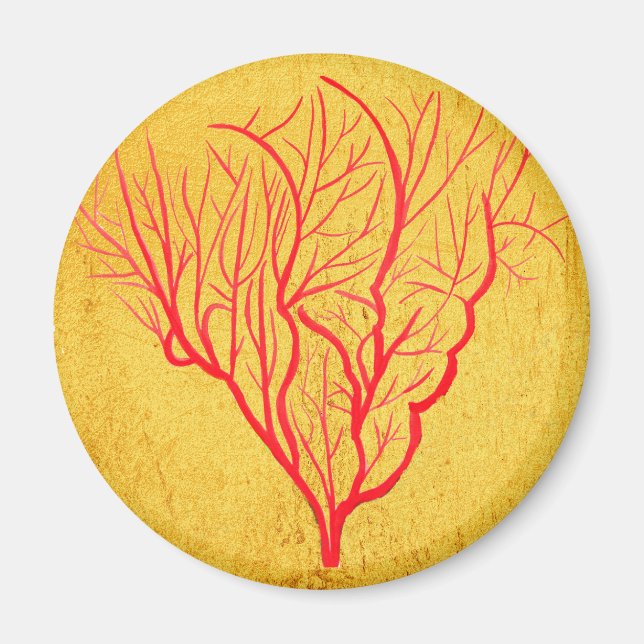 Fire coral environmental nature modern art magnet (Front)