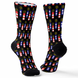 Fire Crackers 4th of July Celebration Socks