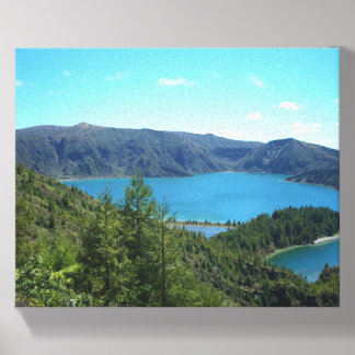 Fire Crater Lake Canvas Photo Tile