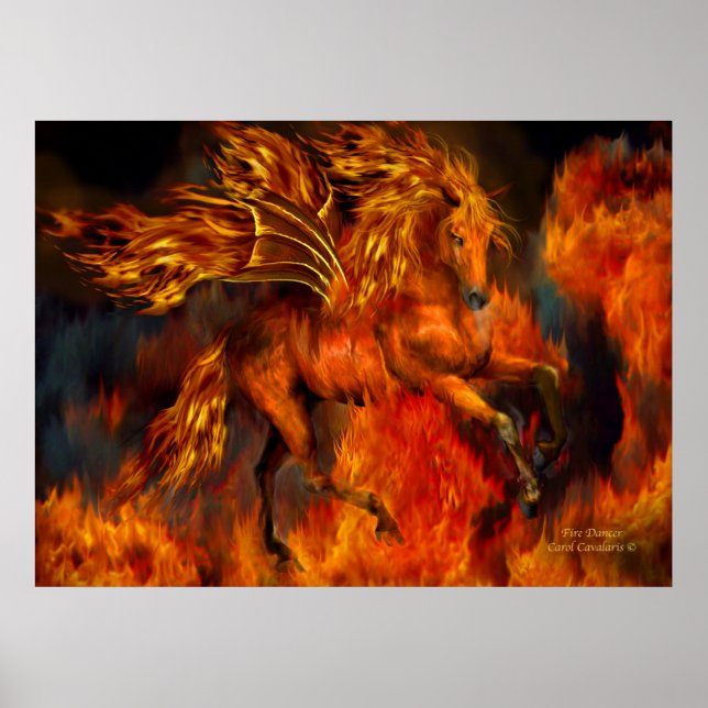 Fire Dancer Fantasy Art Poster (Front)
