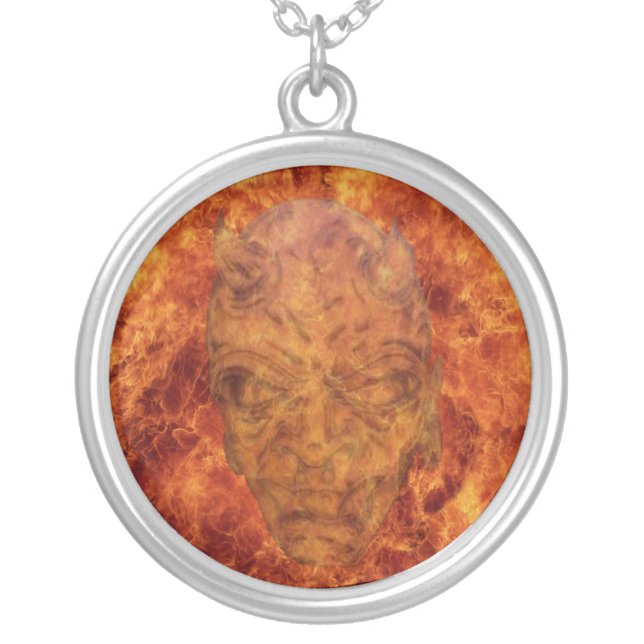 Fire Demon Round Necklace (Front)