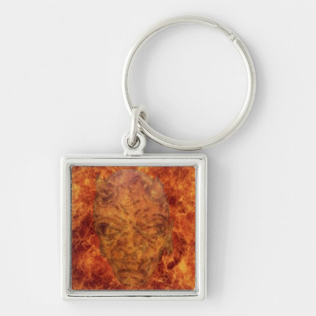 Fire Demon Square Keychain (Front)