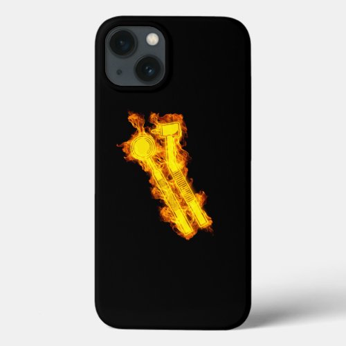 Fire Dentist Flames Mouth Mirror Excavator iPhone 13 Case