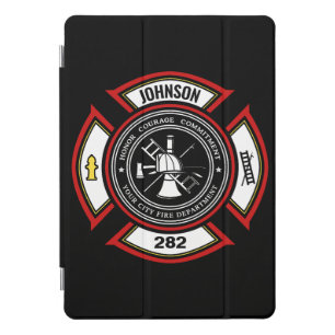 Fire Department ADD NAME Firefighter Badge Rescue iPad Pro Cover