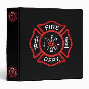 Fire Department Badge 3 Ring Binder