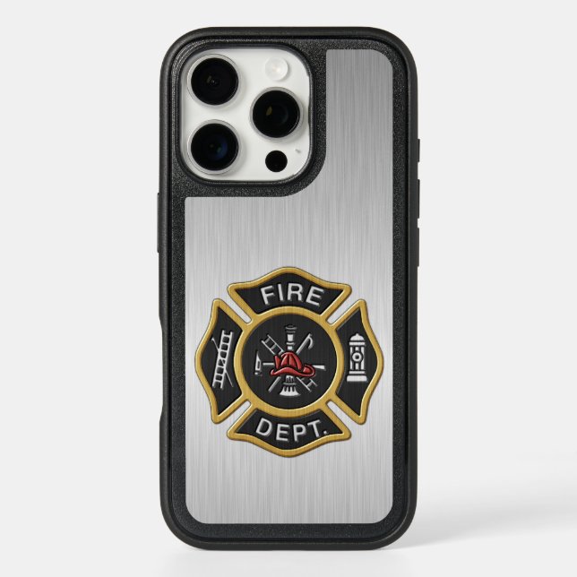 Fire Department Badge Deluxe Otterbox iPhone Case (Back)