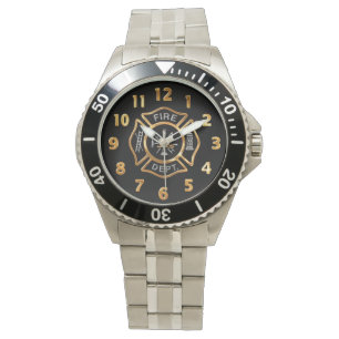 Fire Department Badge Gold Watch