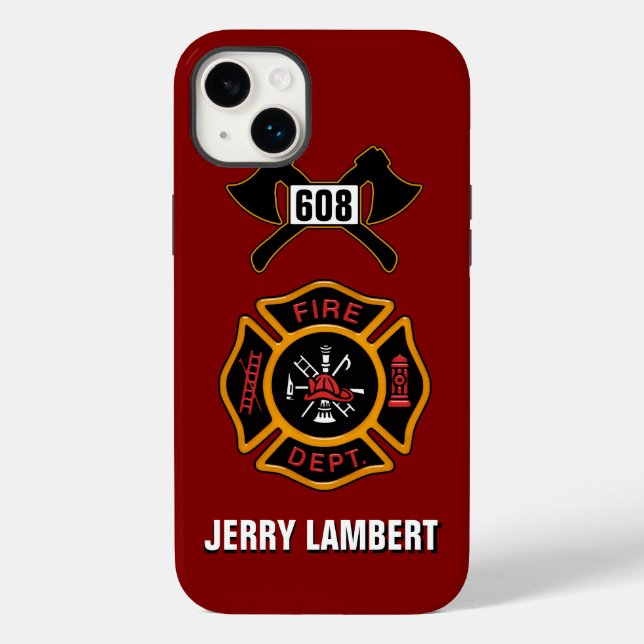 Fire Department Badge Name Template Case-Mate iPhone Case (Back)