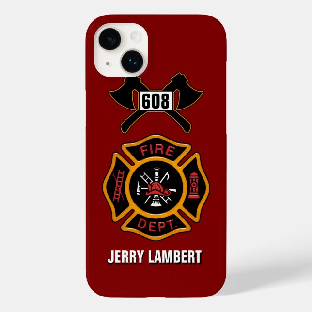 Fire Department Badge Name Template Case-Mate iPhone Case (Back)