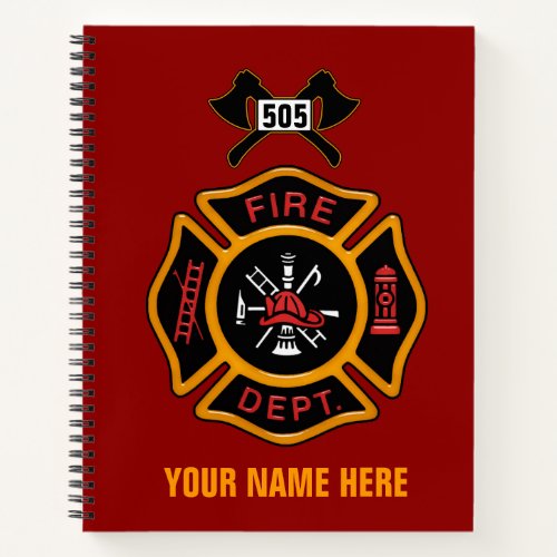 Fire Department Badge Notebook