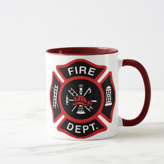 Fire Department Badge Red Mug (Right)