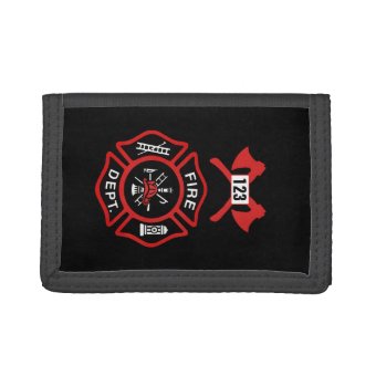 Fire Department Badge Tri-fold Wallet | Zazzle