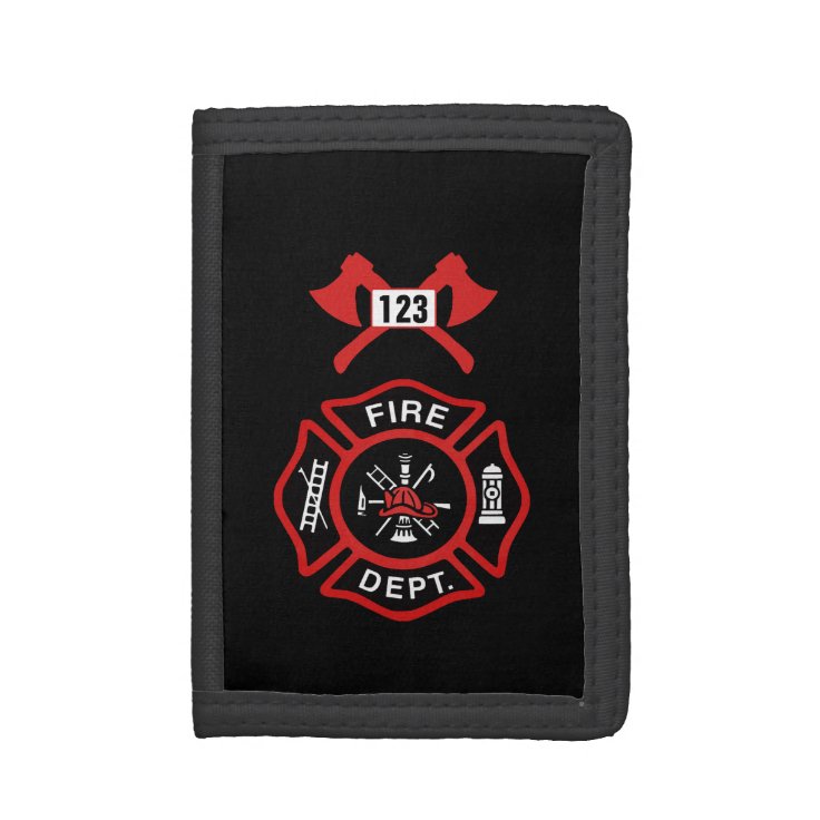 Fire Department Badge Tri-fold Wallet | Zazzle