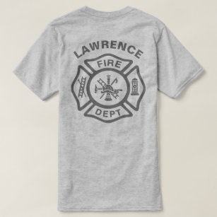 Fire Department Badge w/ Name Custom Color T-Shirt