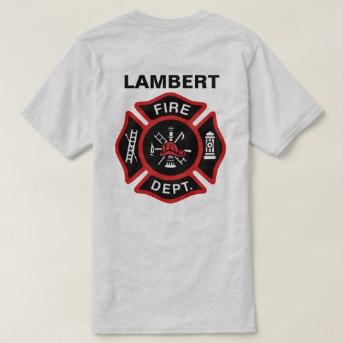 Fire Department Badge w Name T_Shirt