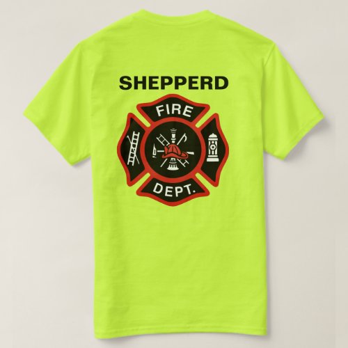 Fire Department Badge w Name T_Shirt