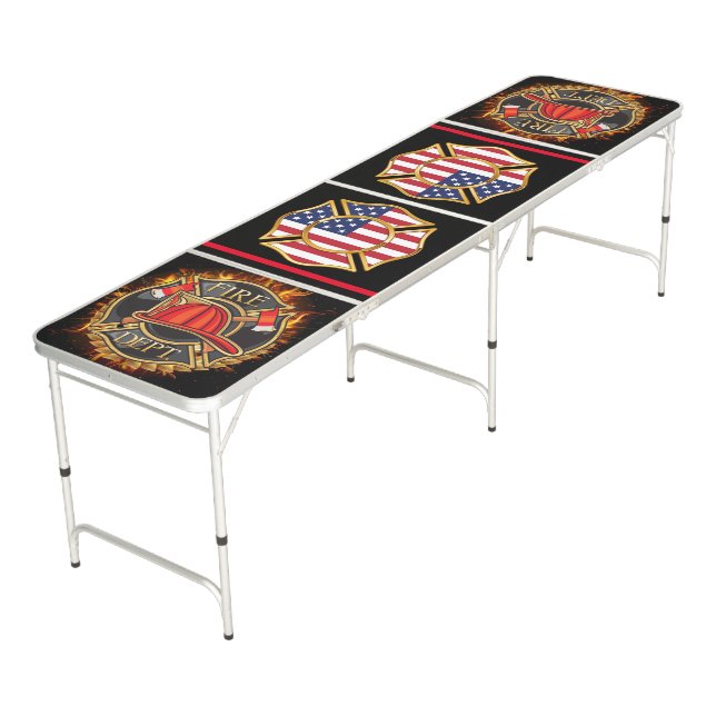 Fire Department Beer Pong Table (Angled)