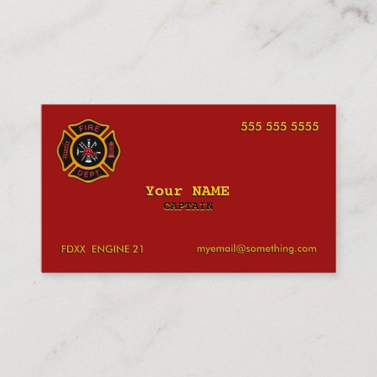 Fire Department Business Card