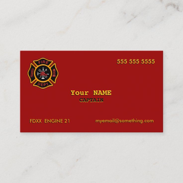 Fire Department Business Card | Zazzle