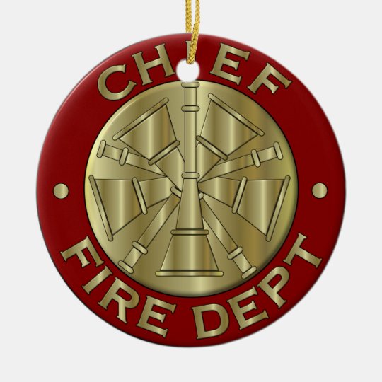 Fire Department Chief Brass Symbol Ceramic Ornament | Zazzle.com