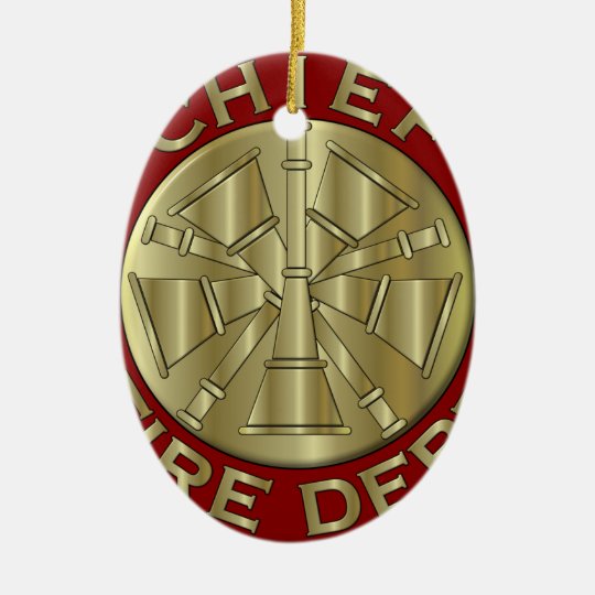 Fire Department Chief Brass Symbol Ceramic Ornament | Zazzle.com