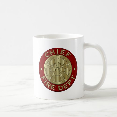 Fire Department Chief Brass Symbol Coffee Mug