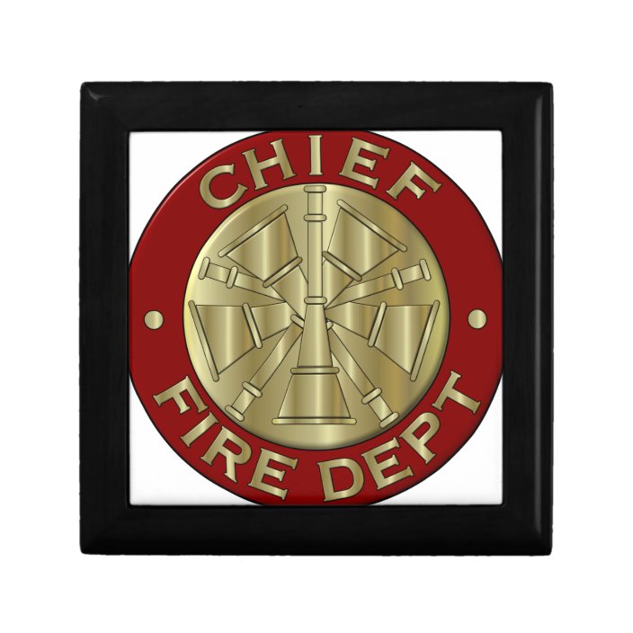 Fire Department Chief Brass Symbol Keepsake Box | Zazzle.com