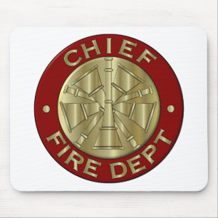 Fire Department Chief Brass Symbol Mouse Pad