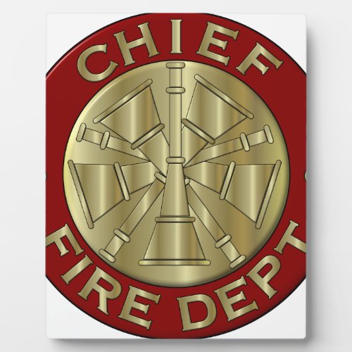 Fire Department Chief Brass Symbol Plaque